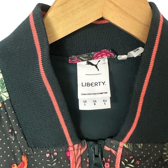 Puma x Liberty London Green Floral Animal Print Track Athletic Jacket Size Large - Picture 9 of 12